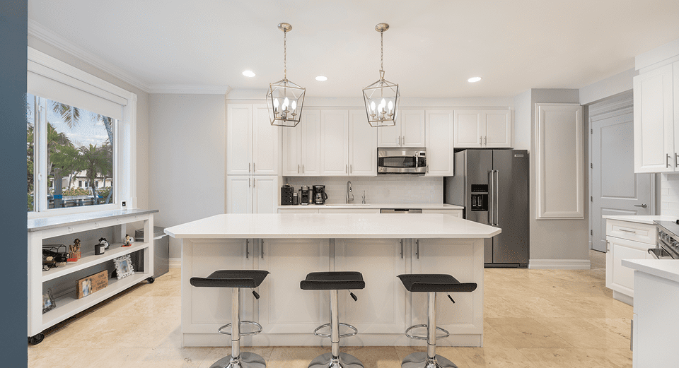 Spacious kitchen with stainless steel appliances