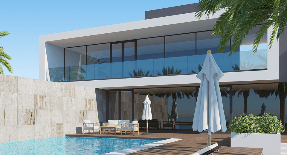 Modern villa with pool and terrace