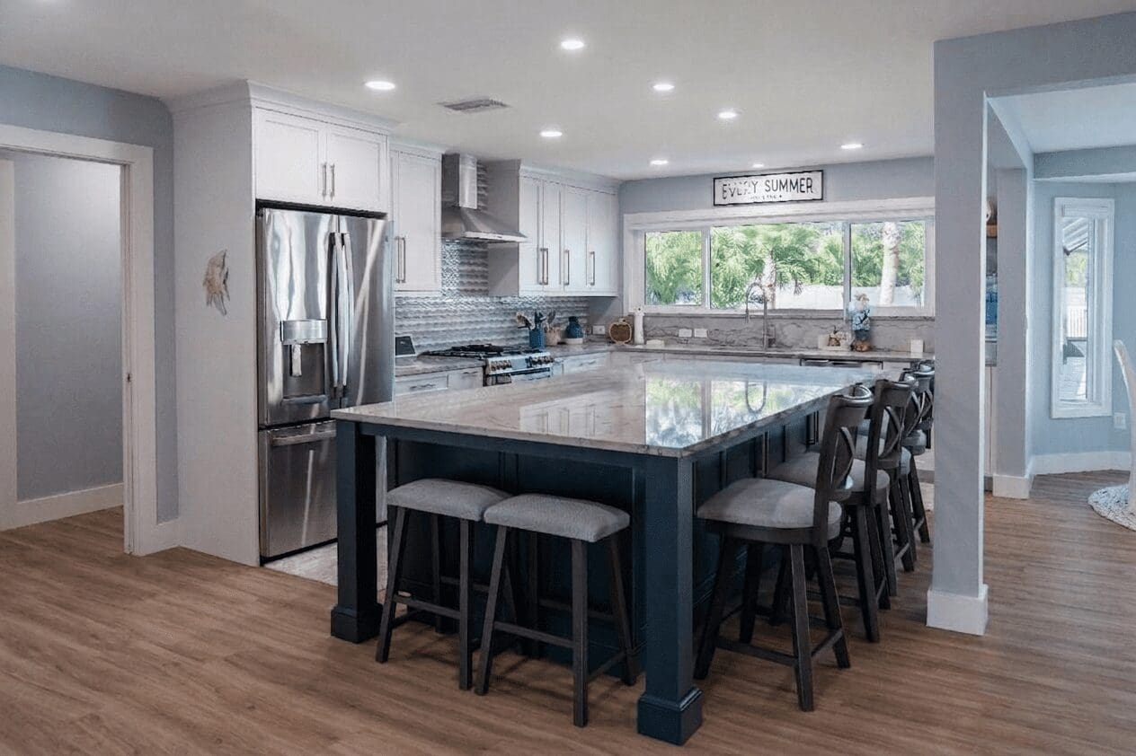 Home Kitchen After Remodel Large Island Gulf Gate Sarasota